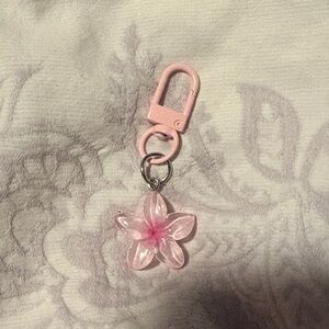 NWOT Pink Floral Keychain